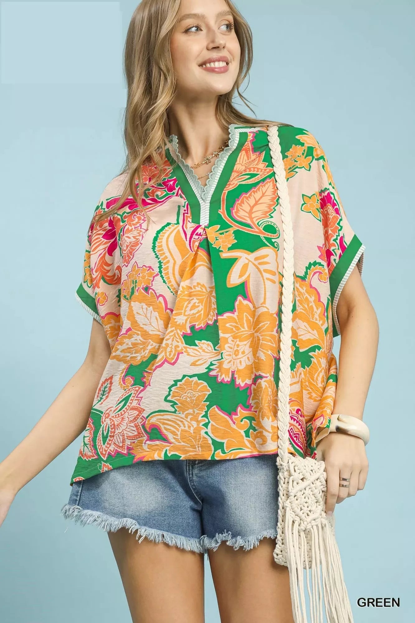 Umgee Abstract Print Oversized Top - NORIVE