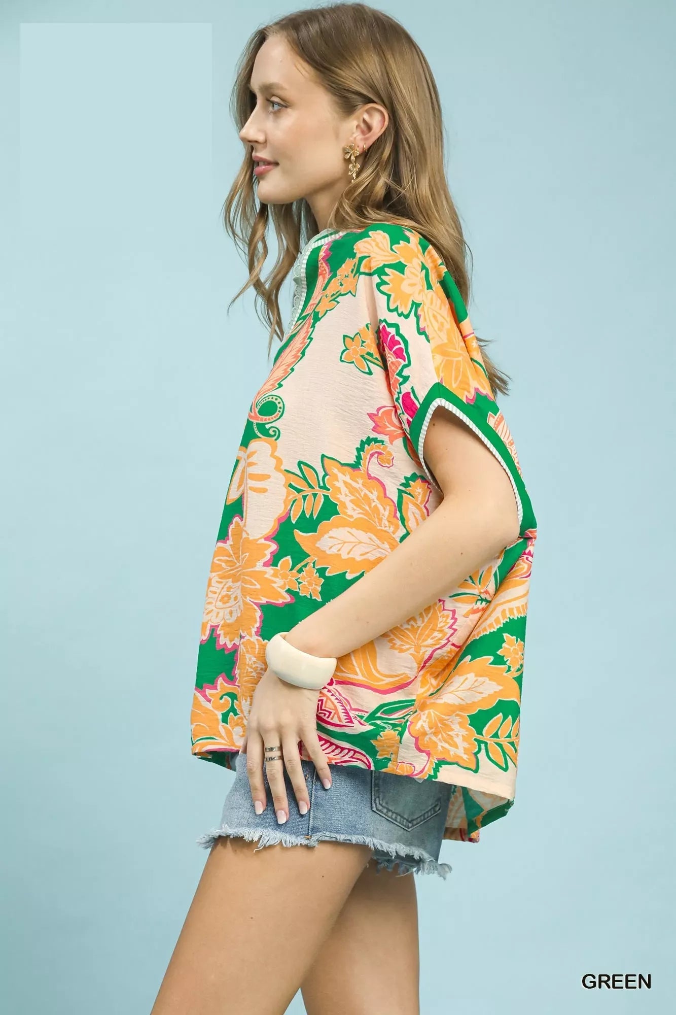 Umgee Abstract Print Oversized Top - NORIVE