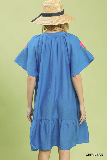 Umgee Embroidered Shoulder Dress - NORIVE