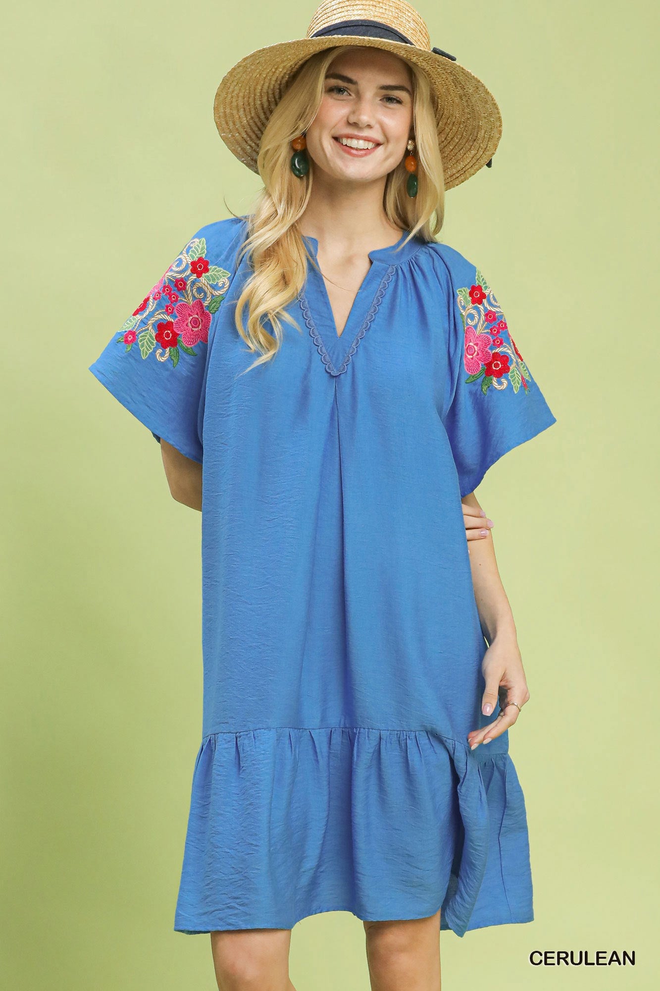 Umgee Embroidered Shoulder Dress - NORIVE