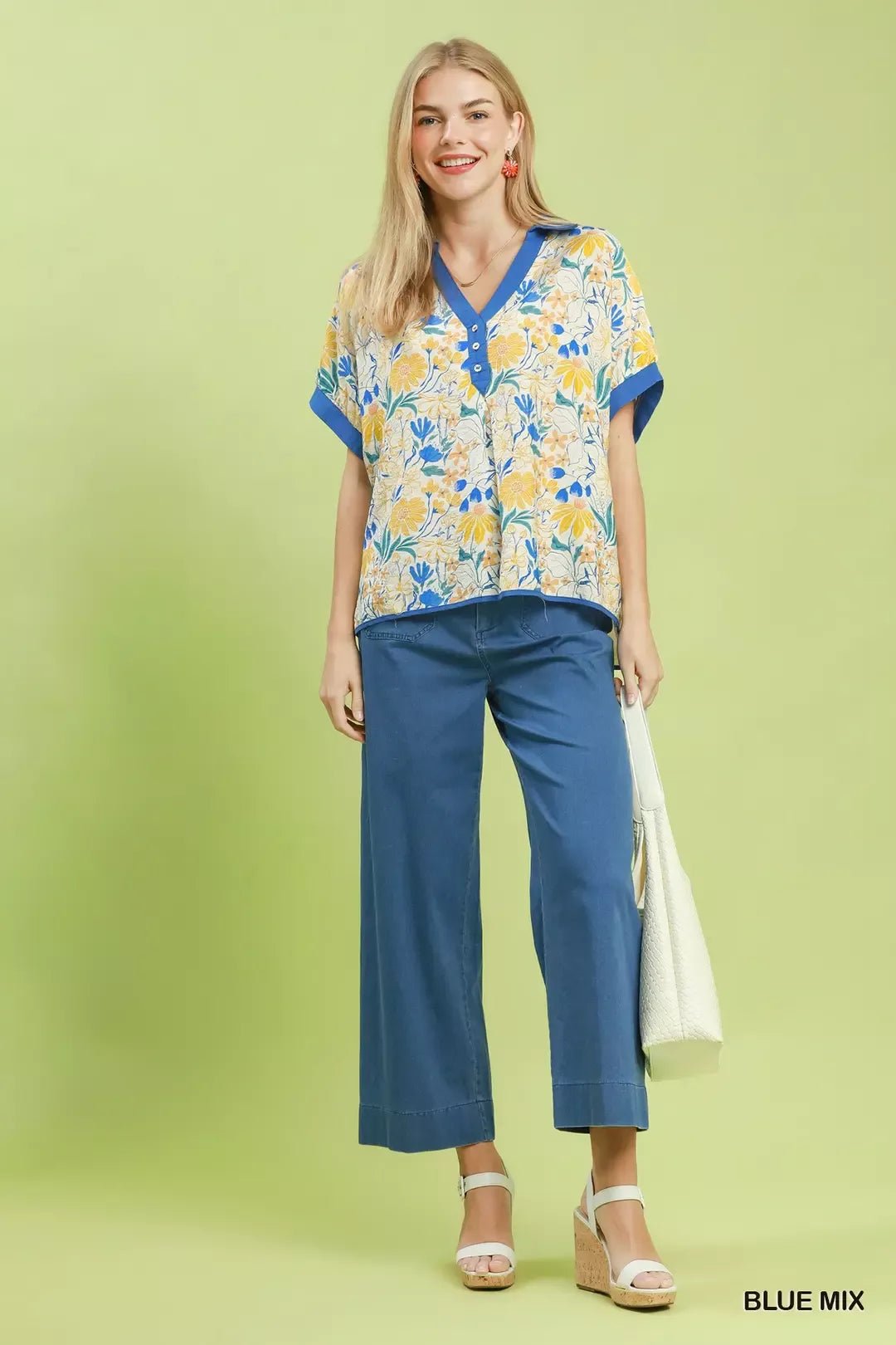 Umgee Floral Print Oversized Top - NORIVE