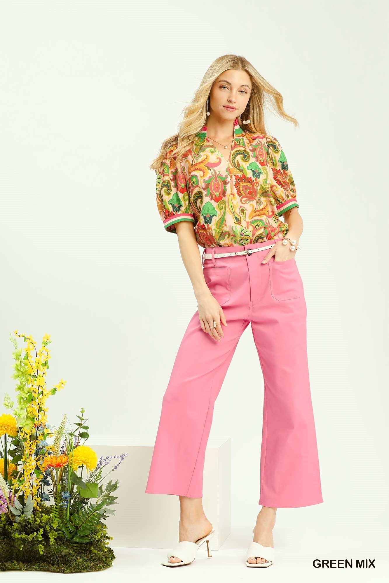 Umgee Jacquard Abstract Print Top - NORIVE