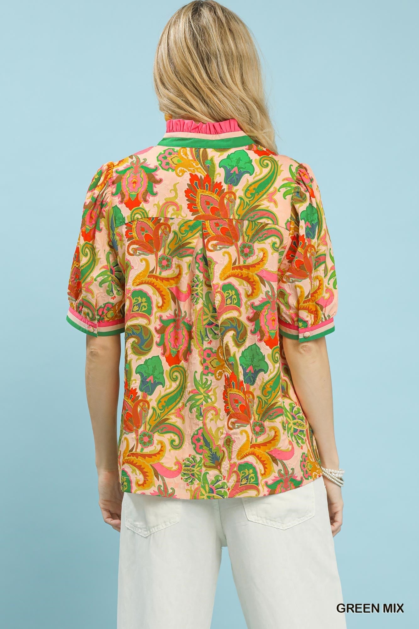 Umgee Jacquard Abstract Print Top - NORIVE