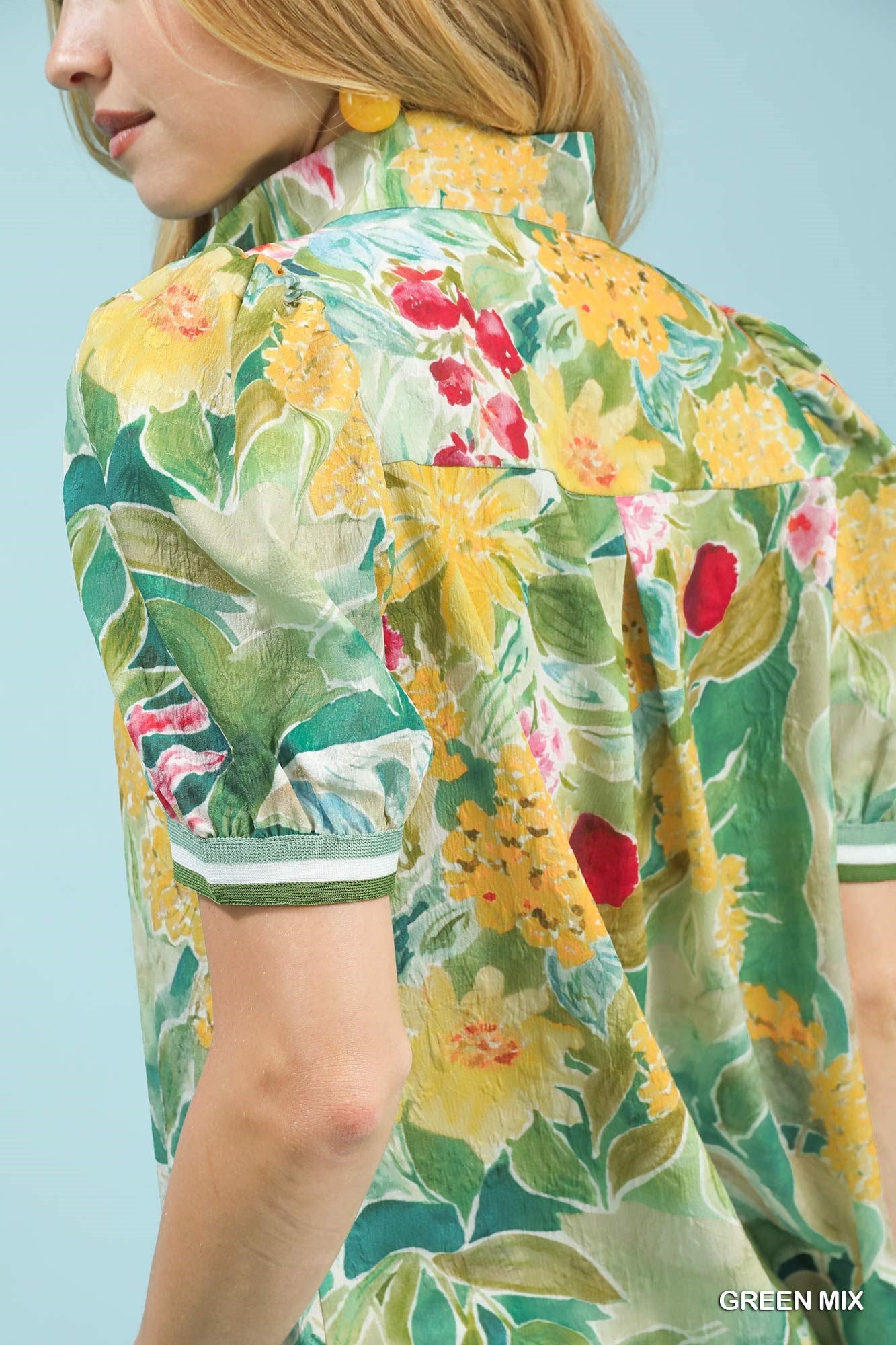 Umgee Jacquard Bloomscape Print Top - NORIVE