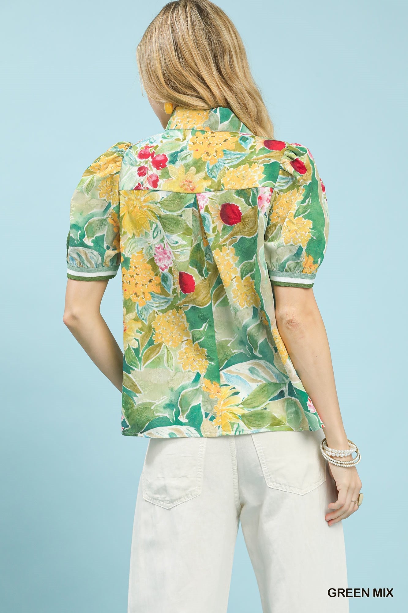 Umgee Jacquard Bloomscape Print Top - NORIVE