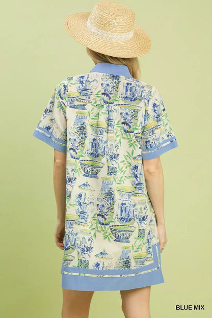 Umgee Mix Abstract Print Mini Dress - NORIVE