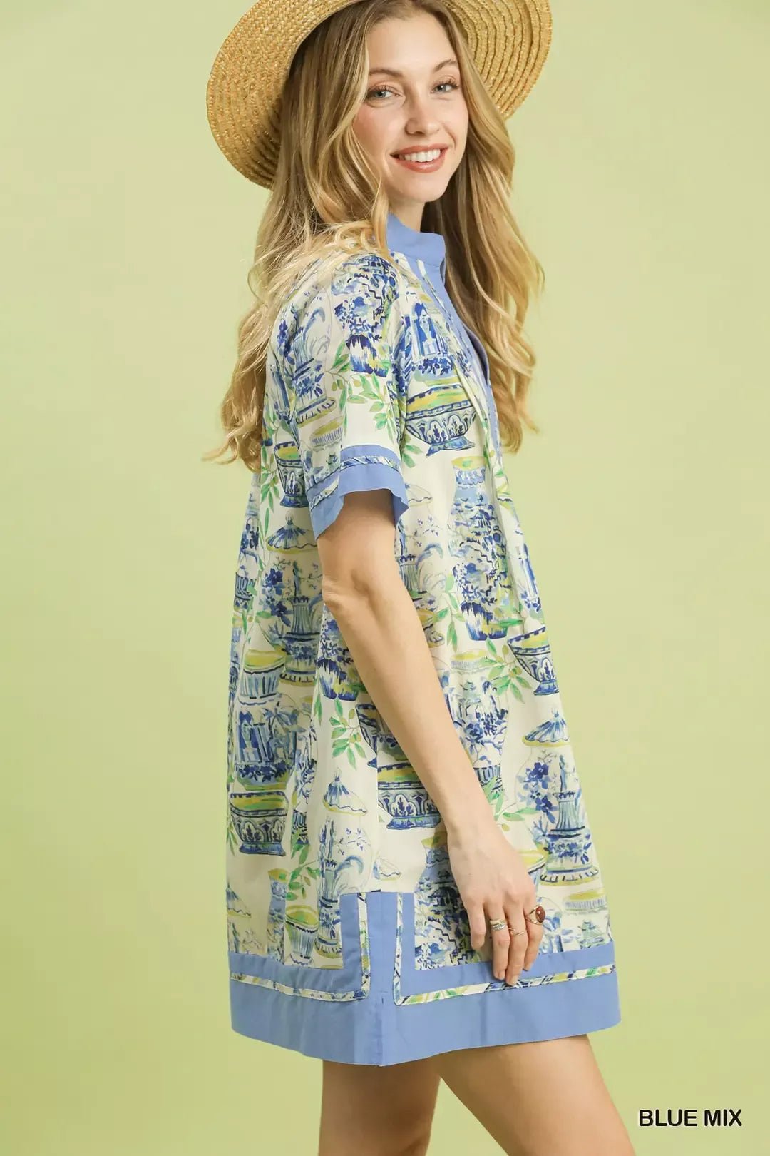 Umgee Mix Abstract Print Mini Dress - NORIVE