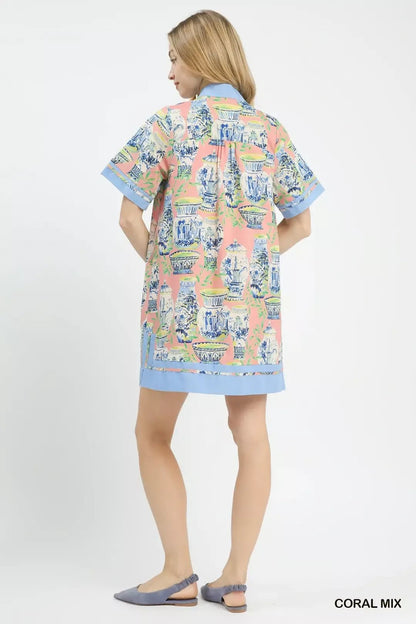 Umgee Mix Abstract Print Mini Dress - NORIVE