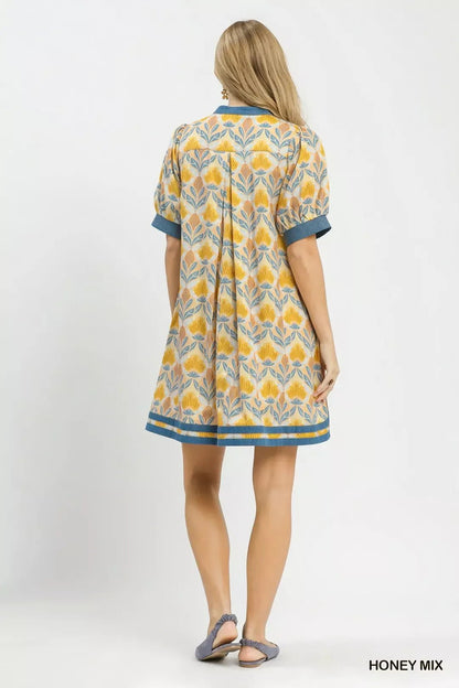 Umgee Mix Tile Print Mini Dress - NORIVE