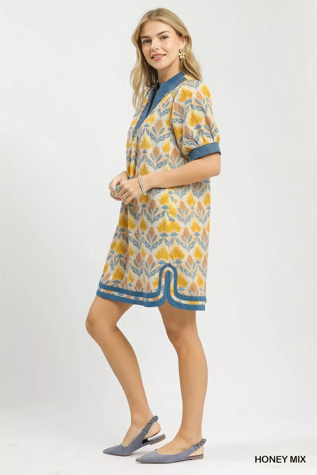 Umgee Mix Tile Print Mini Dress - NORIVE