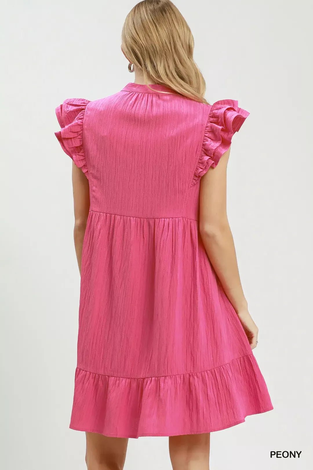 Umgee Ruffle Sleeve Babydoll Dress - NORIVE