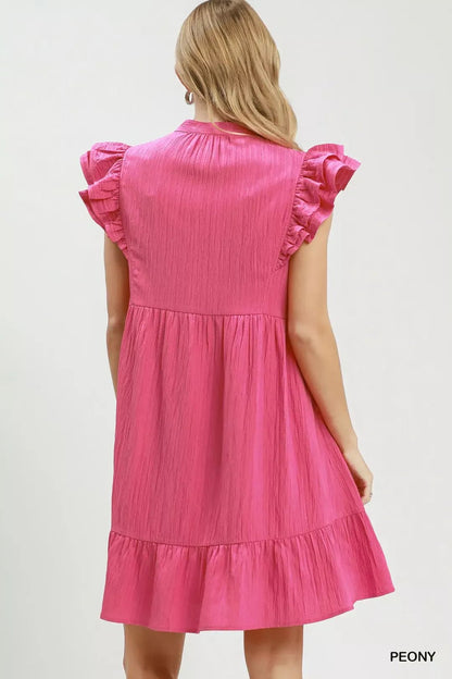 Umgee Ruffle Sleeve Babydoll Dress - NORIVE